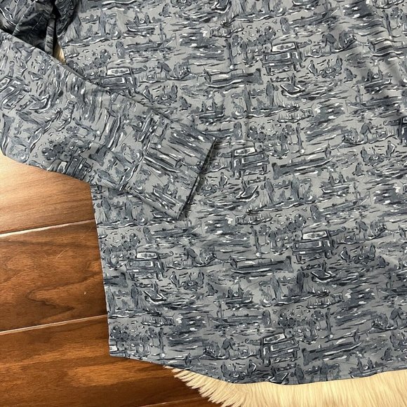 Southern Tide Blue Patterned Casual Button Down Shirt - Picture 8 of 8